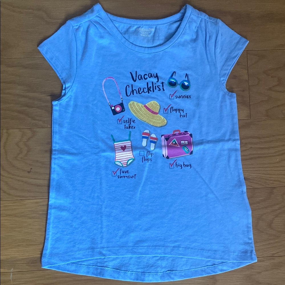 Toughskins Light Blue Short Sleeve Tee with Summer Graphic